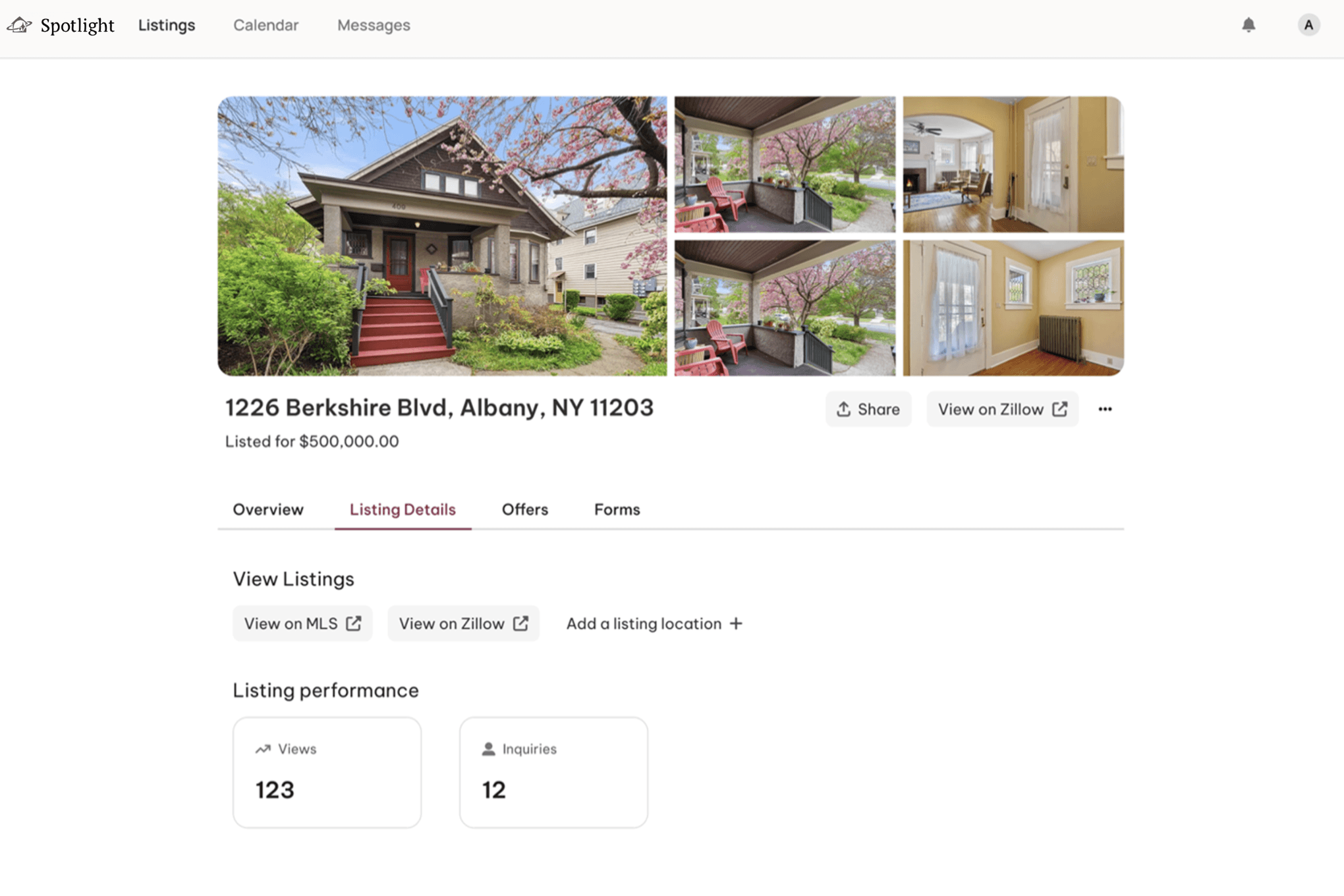 Spotlight AI real estate platform dashboard